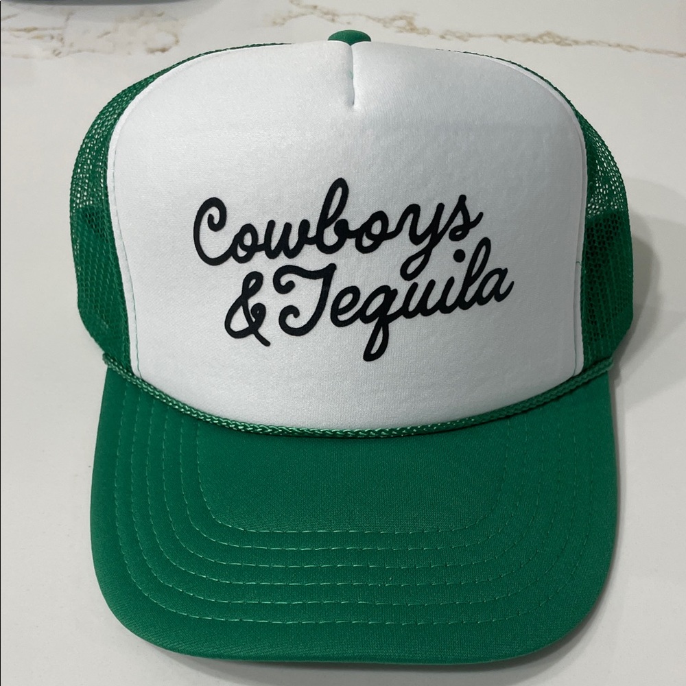 Cowboys & Tequila Green and White Trucker Hat